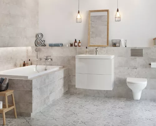 Csempe, Cersanit Concrete Style Light Grey 20X60 G1 W475-002-1