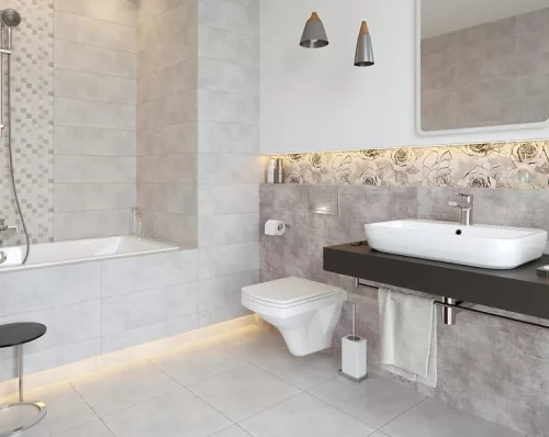 Csempe, Cersanit Snowdrops Light Grey 20X60 G1 W477-008-1