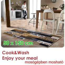 Konyhaszőnyeg, Cook&Wash Enjoy your meal brown