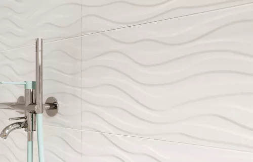 Csempe, Cersanit SOFT ROMANTIC PS803 WHITE SATIN WAVE STRUCTURE 29,8X59,8 G1 W564-002-1