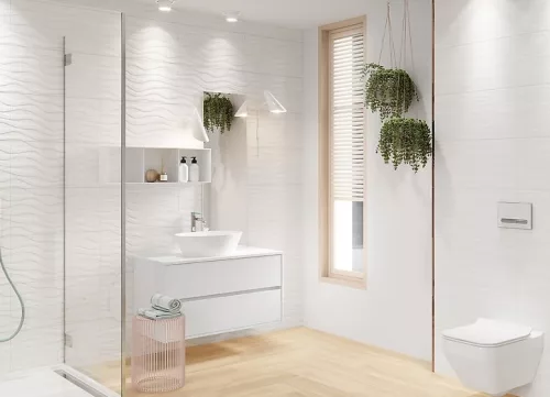 Csempe, Cersanit SOFT ROMANTIC PS803 WHITE SMUDGES SATIN 29,8X59,8 G1 W564-001-1