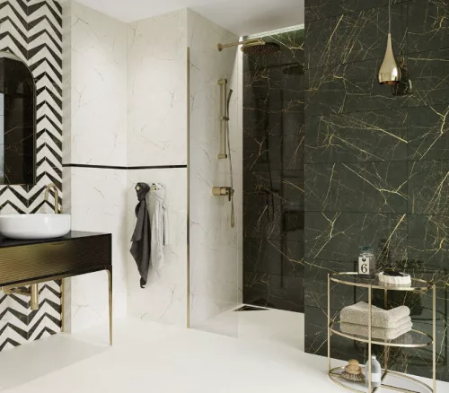 Csempe, Paradyz Classica Fancy Black Polysk 30x60cm KWC-30X60 FBP