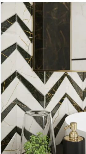 Dekorlap, Paradyz Classica Fancy White Inserto Polysk 30x60cm