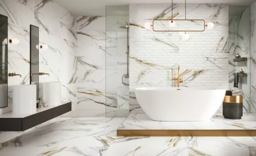 Csempe, Colorker Calacatta Gold Trevi White 39,6x119,2