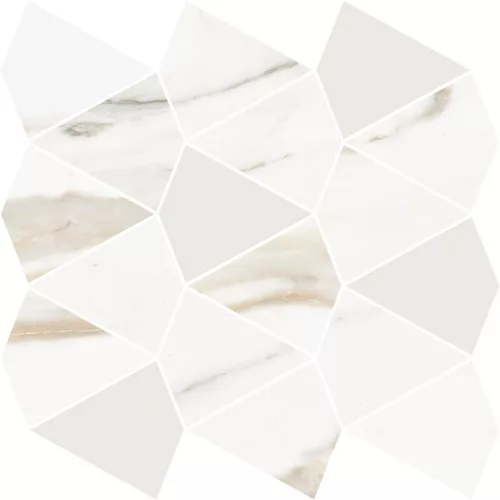 Dekorcsempe, Cersanit Gold Wish White Mosaic Glossy Rect 29,7X29,7cm Mozaik
