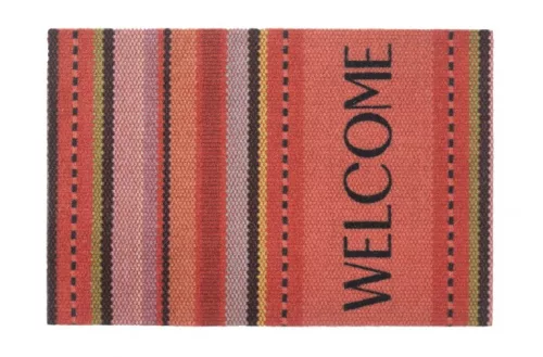 Lábtörlő, Impression woven stripes red 40x60