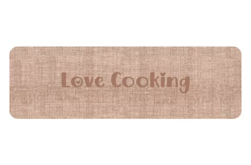 Lábtörlő, Cook&Wash love cooking beige melee 50x150